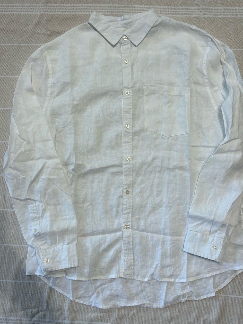 Cotton On 100% Linen White Button-Down Shirt